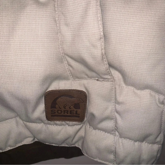 Sorel Cream Brown Winter Hooded Jacket Down Filled S - Picture 8 of 13